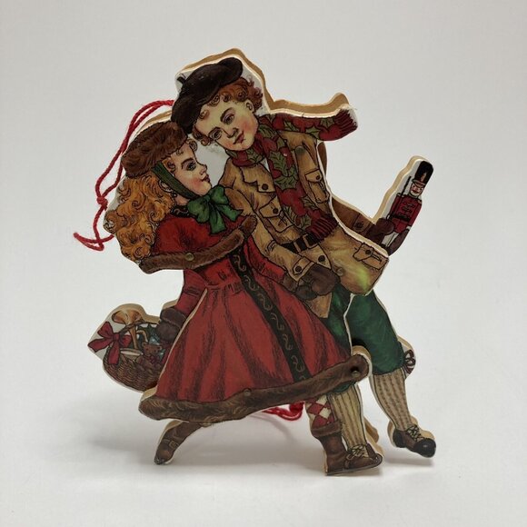 Santa Claus Ark & Animals and Jumping Jack Pull String Vintage Wood Ornaments - Picture 7 of 10